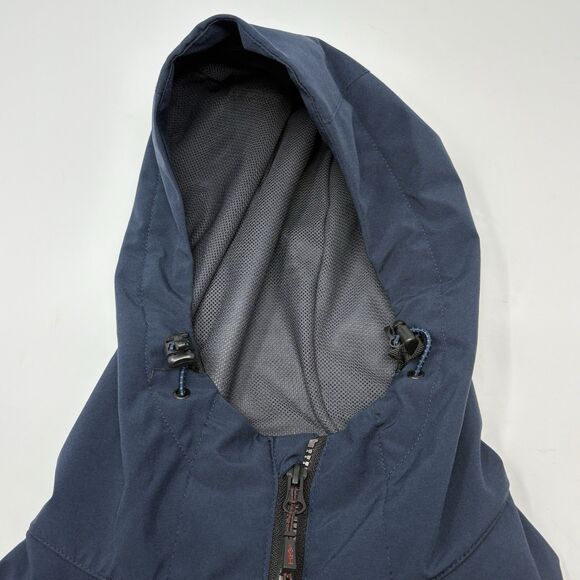 Hawke & Co. Mens Navy Large Performance Windbreaker Jacket Full Zip Pockets Hood - Picture 6 of 13